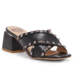 NEW VINCE CAMUTO NADONIE STUDDED MULE BLACK LEATHER WOMENS SIZE‎ 8M SHOES